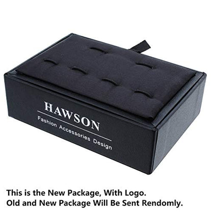 HAWSON Mens Cufflinks and Tuxedo Studs Set in Gift Box, Easy to Wear, Gifts or Jewelry for Men, Wedding Accessories, Designed - color: Red