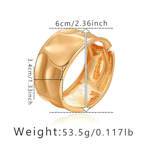 YMBYCM Gold Chunky Bangle Bracelets for Women | Trendy Wide Chunky Cuff Bracelets Wrap Bracelet Fashion Jewelry Accessories - color: Gold-1