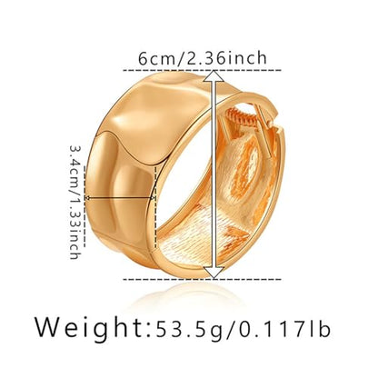 YMBYCM Gold Chunky Bangle Bracelets for Women | Trendy Wide Chunky Cuff Bracelets Wrap Bracelet Fashion Jewelry Accessories - color: Gold-1