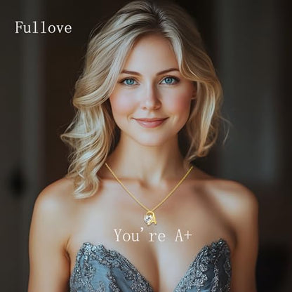 ForeverLove Heart Necklaces for Women, 4-2 Carats Heartshap Moissanite, Silver Pendant Jewelry, Anniversary Birthday Gifts for Wife, Girlfriend, Daughter, Mom - style: 3ct Heart Moissanite+ Gold Initial A