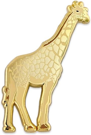 PinMart Wild Animal Enamel Lapel Pin - color: Gold Giraffe, size: 1 Piece
