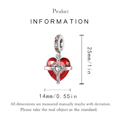Birthstone Charms 925 Sterling Silver Heart Charms for Bracelets and Necklaces Birthday Day Christmas Gifts For Women - color: A-January