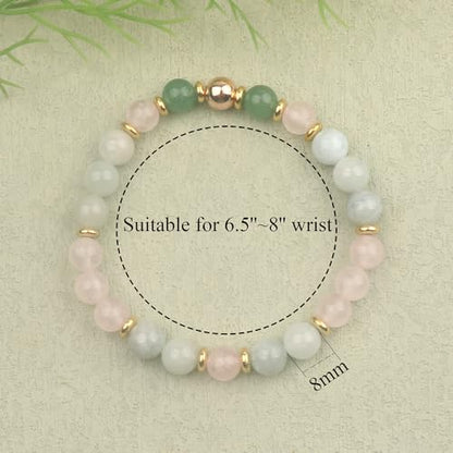 KSQS Healing Stone Bead Bracelet for Women, Natural Gemstones Balance Protection Bracelet, Spiritual Crystal Beads Bracelet Anxiety Relief with Meaning Card - color: Bestie