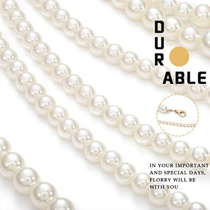 Florry Pearl Body Chain Shoulder Necklace Top Body Jewelry for Women Fashion Bra Chains for Wedding Party