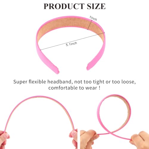 Wecoe Satin Headbands, 16 Pcs 1 Inch Hair Bands for Women & Girls(Set E) | Great for daily wear, festive looks & DIY crafts - color: Set E