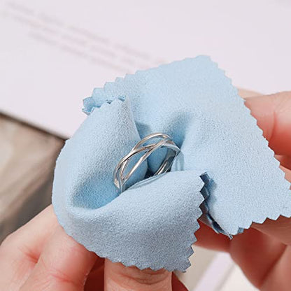OOOPEL Sterling Silver Adjustable Ring S925 Silver Rings for Women Cubic Zirconia Twist Love Knot Dainty Ring Silver Minimalist Open Finger Rings Silver Thumb Sterling Silver Ring - color: three line ring