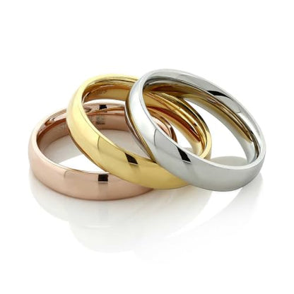 Gem Stone King Stainless Steel Set of 3 Band Ring | Three Rose Yellow Gold & Silver Tri-Color Stacking Set of 3 Band Ring | Available In Size 6, 7, 8, 9, 10, 11, 12