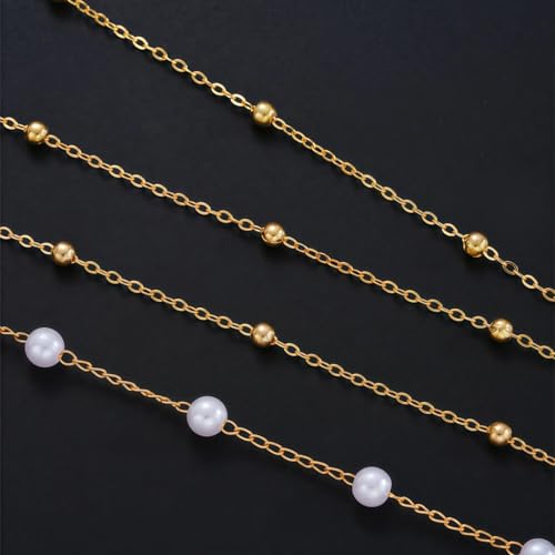 Waist Chains for Women 14K Gold Plated Adjustable Layered Belly Chain Dainty Cuban Waist Beads Body Chain Bikini Beach Jewelry Belts Gifts - color: Gold03