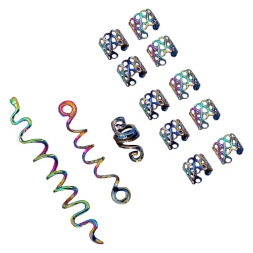 Metallic Hairpin Clips Spiral Coils Braid Jewelry Set Fashion Hair Accessories for Women Hair Braid Rings