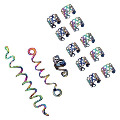 Metallic Hairpin Clips Spiral Coils Braid Jewelry Set Fashion Hair Accessories for Women Hair Braid Rings