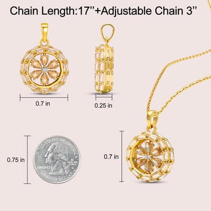 Ahiller Women's Necklace, Dainty Pendant Choker, Adjustable Chain | Heart Initial & Round Pendants, Daily Necklace,17-21" Adjustable Necklaces, Trendy Minimalist Jewelry, Stainless Steel Chain - color: ZF-Gold, style: Other Shapes - Multi-Color
