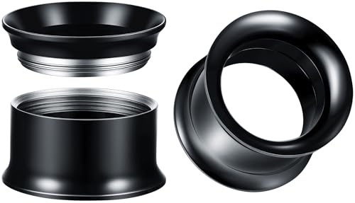 Surigcal Stainless Steel Ear Gauges Tunnels - Internally Threaded Plugs For Ears - Internally Threaded Ear Gauges For Men Women - Double Flare Internal Thread Screw-Fit Gauge Flesh Tunnel Earrings - color: Black, size: 14mm (9/16")