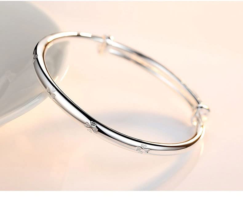 925 Sterling Silver Bracelet Plated Cuff Bangle Bracelet Fashionable Multi-layer Cross Wire Bangle Bracelet Open Adjustable Wide Cuff Bracelet for Teen Girls Fashion Jewelry - color: 01