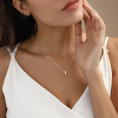 14K Gold Plated Bubble Letter Necklace, Tarnish Free and Waterproof Dainty Initial Necklace for Women, Trendy Personalized Gold Jewelry Gift for Her - color: Gold, style: I