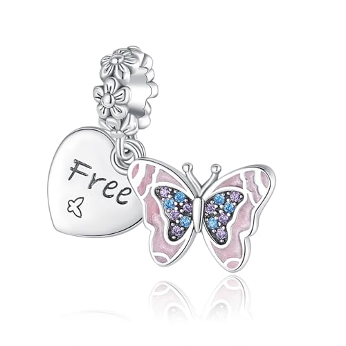 S925 Bead Pendant Charms for Bracelets Necklaces, Compatible with Pandora, Jewelry Making DIY - style: Free Buttefly Charm
