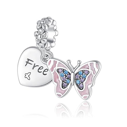 S925 Bead Pendant Charms for Bracelets Necklaces, Compatible with Pandora, Jewelry Making DIY - style: Free Buttefly Charm
