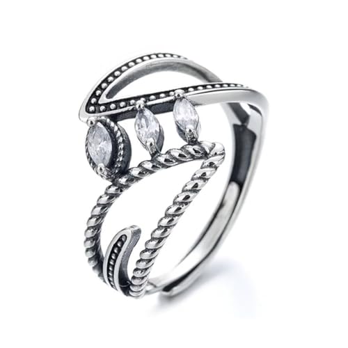 Real 925 Sterling Silver Rings Open Rings for Women Thumb Rings Vintage Rings Adjustable Rings Stackable Ring Band Statement Rings Rings for Men Promise Rings Party Rings Anniversary Rings Finger Ring - color: S925Ring06-14