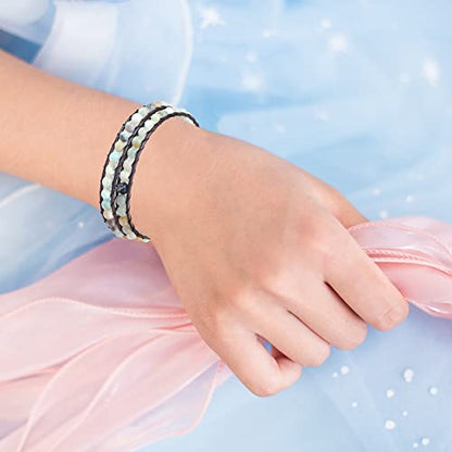 Genuine Stone Wrap Bracelets for Women Natural Crystal Beaded Wrap Bracelet 2/3/5 Adjustable Bohemian Bracelets Jewelry Gifts for Women Mom - color: amazonite(2 wraps)