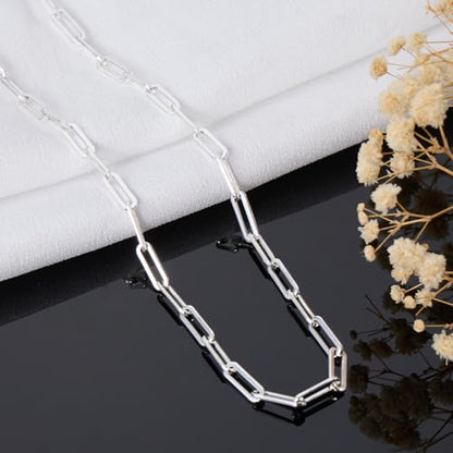 GTVOODX Silver Plated Chunky Paperclip Chain Roll for Women Jewelry Making | 4 Meters Stainless Steel Handmade Paper Clip Chains Spool Bulk for Bracelet Necklace Crafts with Lobster Clasps Jump Rings - color: Silver Thick Paperclip Chains