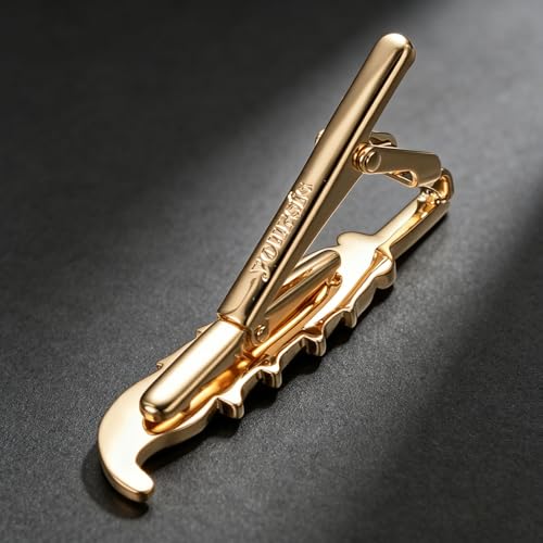 Yoursfs Feather Tie Clip For Men Stylish Tie Bar Metal Clasp Necktie Pin Business Wedding Clamp - style: gold