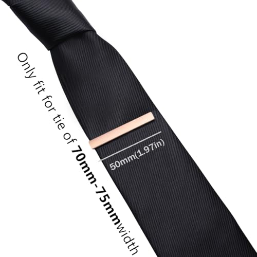 HONEY BEAR 5cm/5.4cm/6cm Mens Tie Clip Bar for Normal Size Steel Business Wedding Gift 1.97"/2.12"/2.36" - style: 5cm Brushed Rose Gold