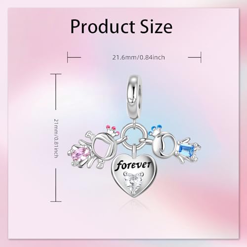Bible Family Mom Wife Love Heart Dangle Charm 925 Sterling Silver Charms fits Bracelets and Necklace Pendant Bead Charms Jewelry Present for Women Family Friends - style: Forever Love Crown Couple Charm