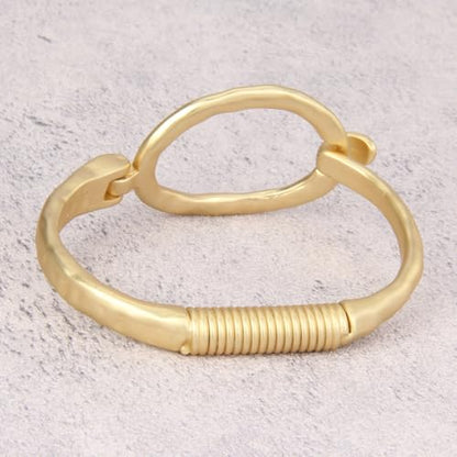 Gold Cuff Bracelet for Women Chunky Bracelet Statement Bracelet | Chunky Bangle Bracelets for Women Silver Beaded Open Bangle Stackable Stretch Bead Bracelet Boho Jewelry Gift for Wife Couple - style: Chunky Gold Bangles