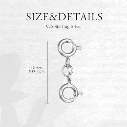 925 Sterling Silver Lobster Clasp for DIY Necklace Bracelet Jewelry Making, Double Spring Clasp with Closed Jump Rings, Necklace Extender Clasp Connector Bracelet Extension (Style 1) - style: Style 1