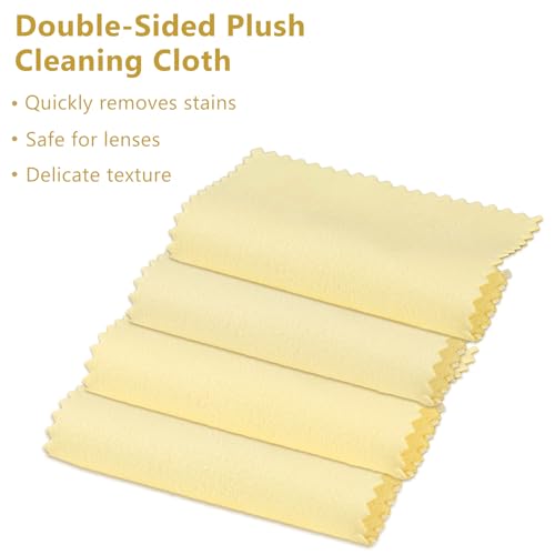 100pcs Premium Jewelry Polishing Cloth, Individually Wrapped Microfiber Cloths for Cleaning Silver, Gold, and More (Yellow, 3.15" x 3.15")