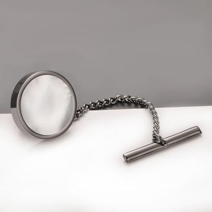Mother of Pearl Tie Tack for Men Gold Black Silver Simple White Shell Tie Pin Clip Party Suit Jewelry Gift - color: Black
