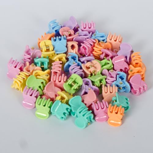 50 PCS Mini Hair Claw Clips， Bangs Strong Grip Multifunction Clamp Clips. (Macaron) - color: Macaron