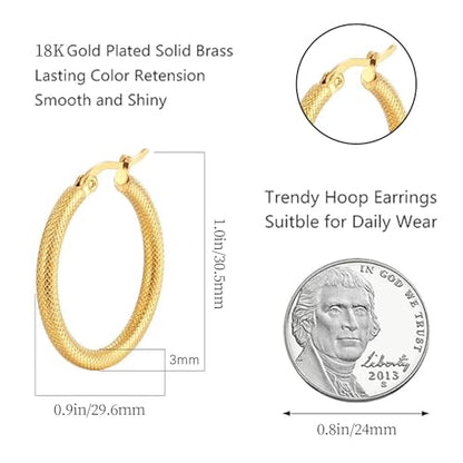 2 Pairs Gold/Silver Hoop Earrings For Women Set Trendy,14K Plated Gold Chunky Huggie Hoop Earings Pack,Oval Twisted Statement Silver Hoops,Fashion Jewelry Gift - color: 4) dapple hoop