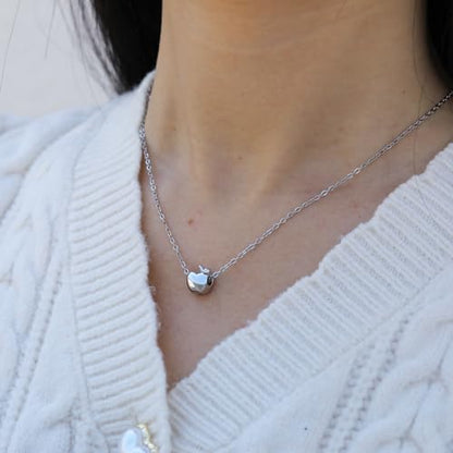 RZKING Silvery Necklace for Women, Gifts for Friend Mom Daughter Teacher - style: Apple