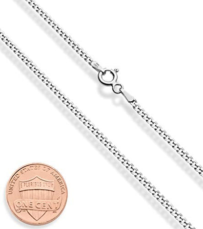 Miabella Italian 925 Sterling Silver, 18K Gold Plated 925 Sterling Silver 2.3mm Curb Cuban Link Chain Necklace Made in Italy - size: Length 18 Inches, style: sterling silver