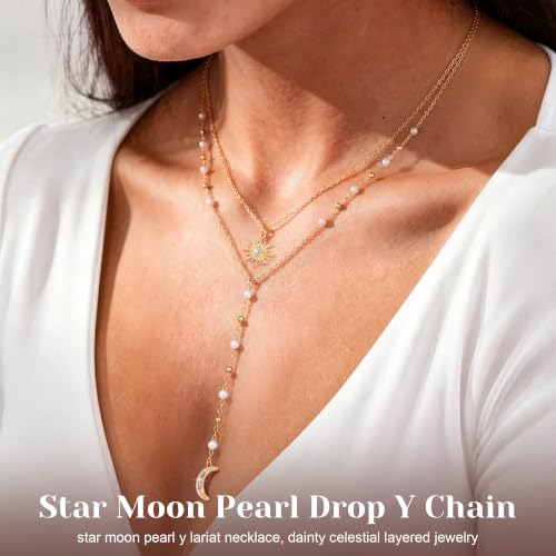 14K Gold/Silver Plated Miraculous Medal Rosary Cross Necklace Women | Miraculous Medal Y-Chain Rosary Necklace, Premium Gift Box, Catholic Milestone Gifts, Daily Faith Wear - style: Gold Style3
