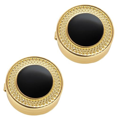 Mens Button Covers Tuxedo Shirt Cufflinks Alternative | Fake cufflinks and alternative fashion jewelry accessories for mens formal business dress shirts suits and groomsmen - color: K Gold B