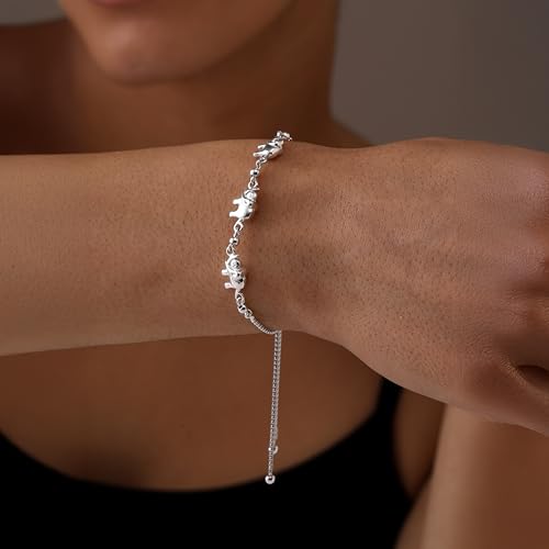 Charmsy 925 Sterling Silver Sliding Bolo Bracelet for Women | Women's Italian Handmade Adjustable Bolo Bead Ball Slider Bracelet - style: Elephant Bolo