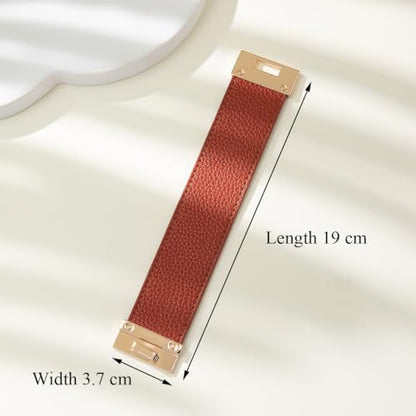 Rantanto Leather Wrap Bracelets For Women Gold Twist Lock Buckle Wrist Cuff | PU leather,Skin-friendly,Boho Stackable Wristband,Fashion Daily Jewelry,Trend Casual Party Bangle,Fit For Birthday, Holiday - color: Wide Brown