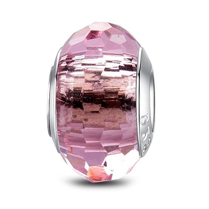 MICOO 925 Sterling Silver Charms for Bracelets,Fashion DIY Dangle Pendants Beads Simulated Birthstone Charms,Birthday Gifts for Women - color: 1Pink Charms
