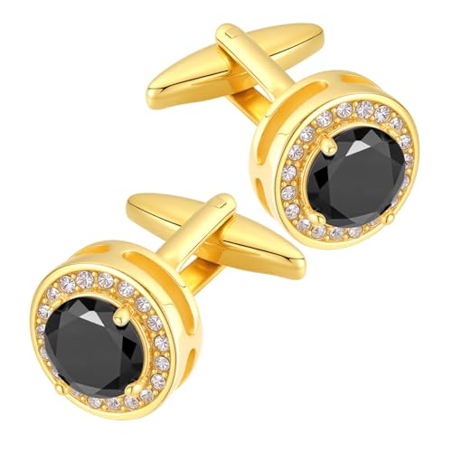 Cuff Links Mens Personalized Classic Round Cufflink Wedding Shirts Cufflinks for Men Jewelry Gifts - style: Black/white