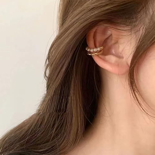 Ear Cuffs Non Piercing Ear Cuff Earrings for Women Gifts Trendy Stuff Clip on Cartilage Earrings Stacks Fake Earrings Jewelry Gifts - color: B1:ear cuff rhinestone gold 3pcs