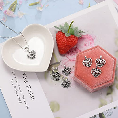 Weyuley 100pcs Antique Silver Plated Hollow Lovely Heart Charms Pendant DIY Bracelets Necklace Jewelry Making Craft Wholesale 16mmx14mm(A285)