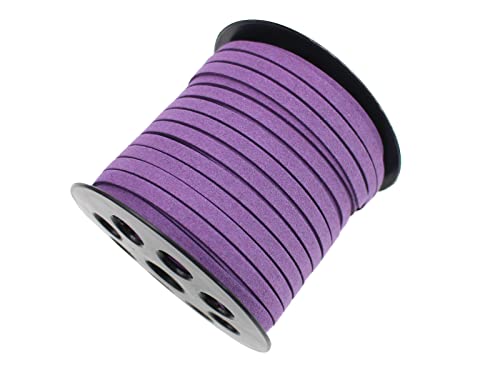 Purple Faux Leather Cord for Jewerly Making 5mm 40 Yards Suede Cord Necklace String Thin Leather Lace Velvet Lace Craft Cord for Bracelet-Choker-DIY Projects - size: 40 Yards Purple