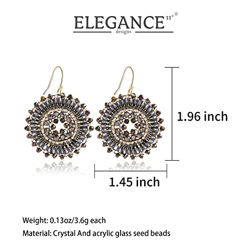 Colorful Summer Beaded Earrings For Women Crystals Glass Bead Dangle Drop Bohemia Earrings Statement Earrings For Women - color: Grey