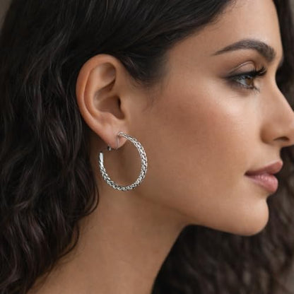 Clip On Earrings for Women, 14K Gold/Silver Statement Hoop Earrings Trendy Hypoallergenic Twisted Dangle Drop Earrings for Non Pierced Ears Jewelry Gifts