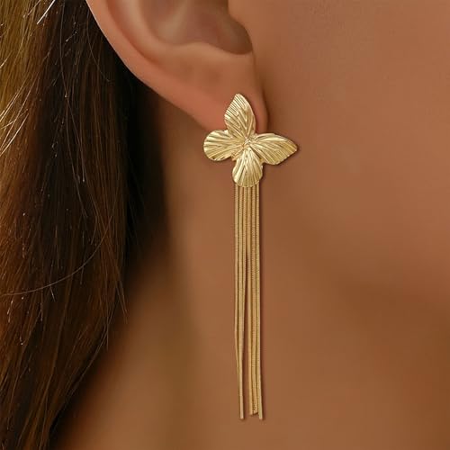 Long Earrings for Women Dangling Black Tassel Earrings Fringe Earrings Formal Elegant Earrings Bridesmaid Jewelry - style: style 3 - butterfly 1
