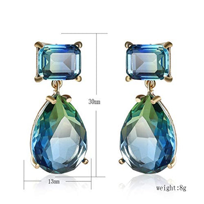 Elegant Wedding Bridal Crystal Teardrop Necklace Earrings Jewelry Set - style: necklace earrings set