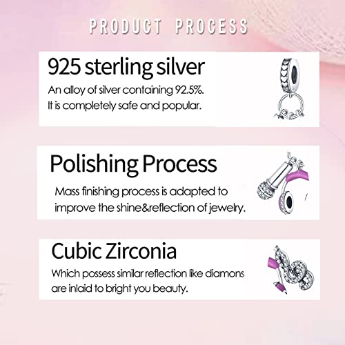 LNQOBU 925 Sterling Silver Charms for Bracelets Dangle Pendant fit Pandora Bracelets or Necklaces Jewelry Woman Gift Beads Charm (With one Spacer Beads) - style: C-Music Three Piece Pendant Charm