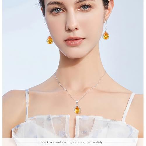 Linawe Imitation Diamond Dangle Earrings for Women Trendy, Rhinestone Drop Chandelier Earrings, Teardrop Crystal Cubic Zirconia Wedding Jewelry Set, 14K Gold/Rose Gold/Silver Tone - color: Silver,Nov