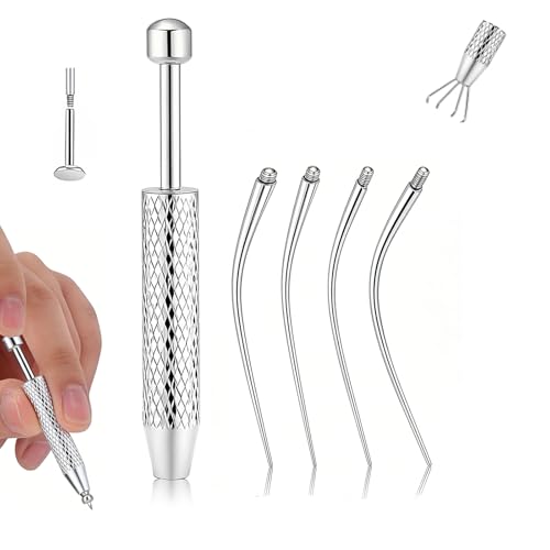 Piercing Tapered Ball Grabbing Tool for Jewelry Replacement - 14G 16G 18G 20G Stainless Steel Flat Back Earring Applicator Tool Threaded, Internal Threaded, External Threaded Body Piercing Insertion Needle Kit for Ear/Nose/Navel/Nipple/Lip/Eyebrow/Tongue